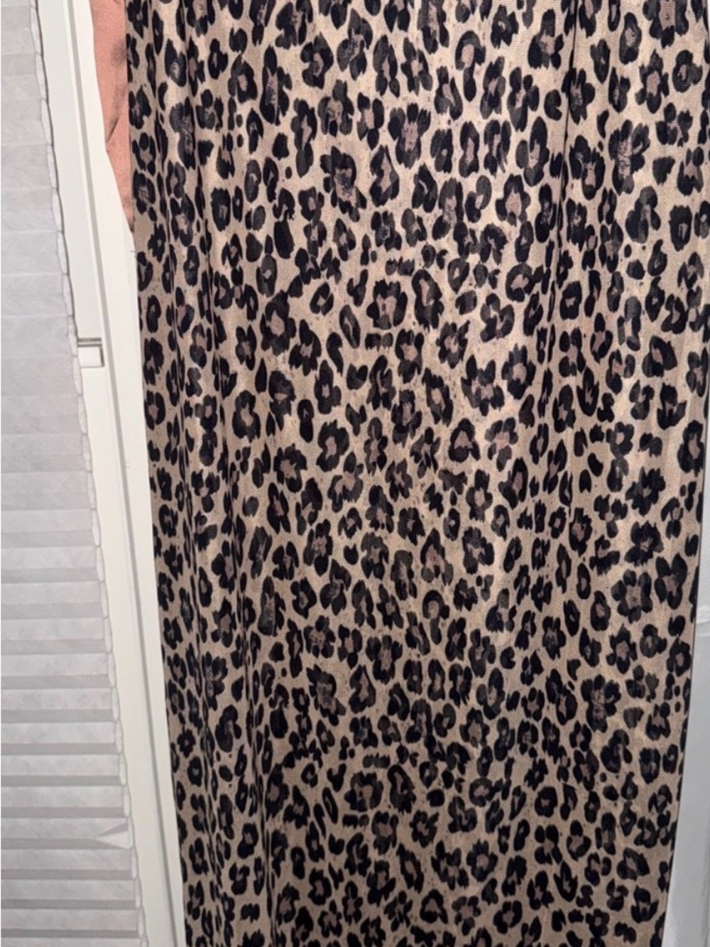 Free People Leopard Print Mesh Slip Midi Dress in Tan and Black - Picture 5 of 6